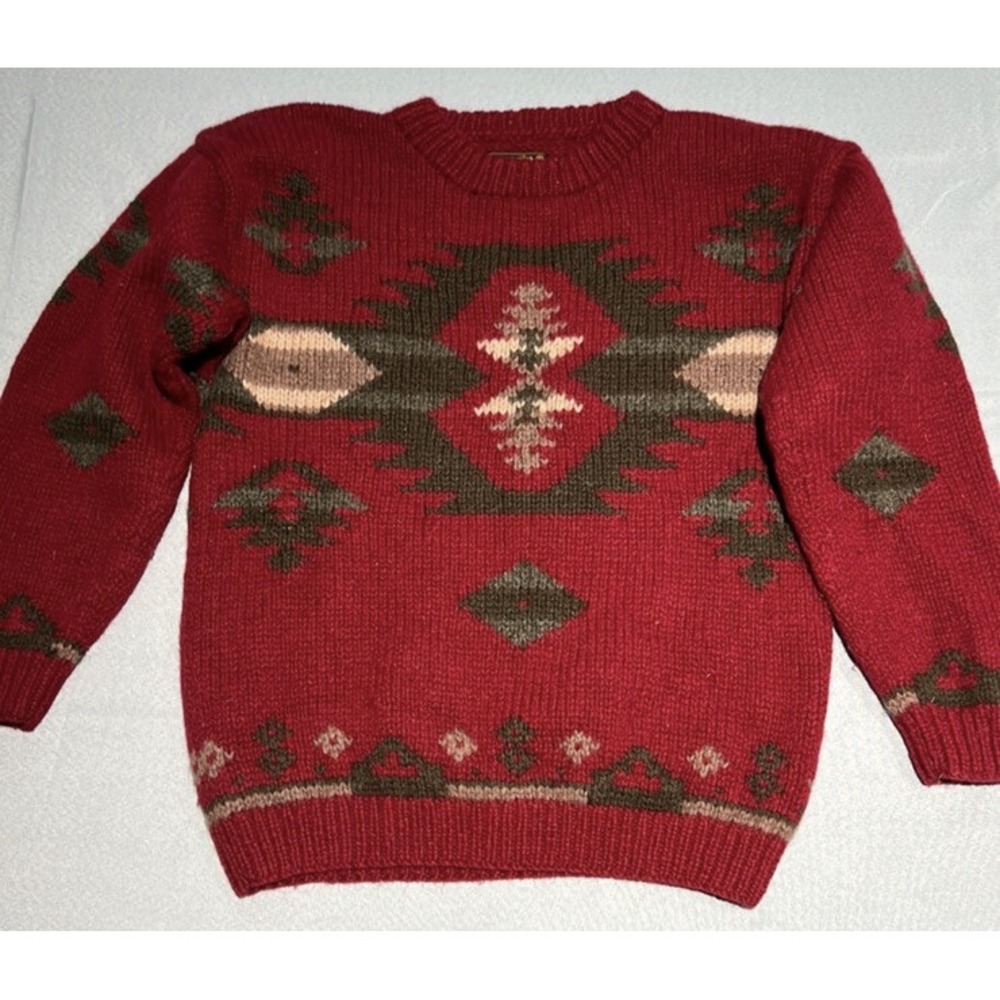 Vintage‎ Eddie Bauer Wool Aztec Pattern Sweater - Picture 2 of 7